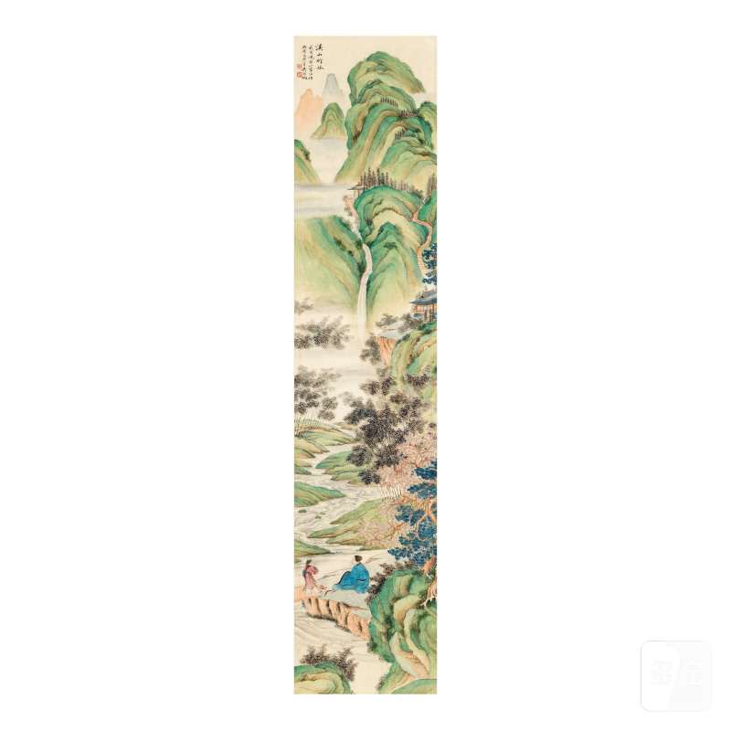 吳湖帆（1894-1968）溪山竹林 設色紙本 鏡框 一九二五年作 | WU HUFAN (1894-1968)